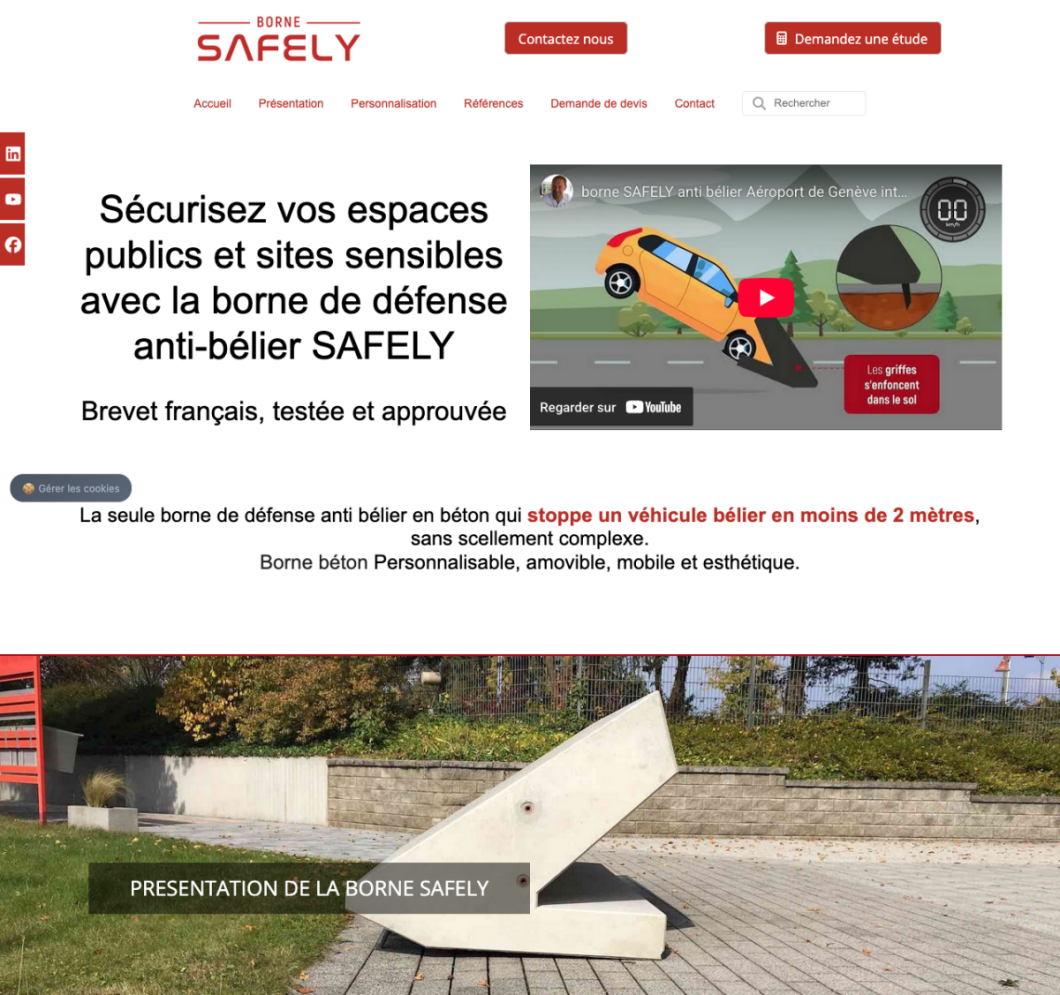 site internet vitrine borne-safely.com par studio-imagissime.com