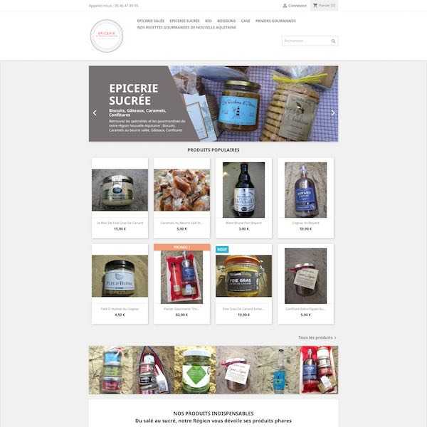 boutique en ligne prestashop epiceriedenouvelleaquitaine.com par studio-imagissime.com