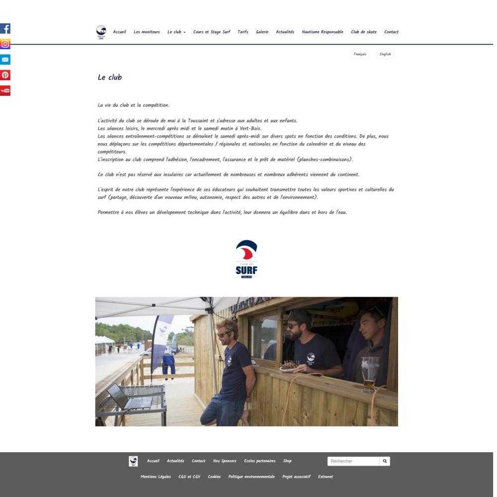 Site internet oleronsurfclub par studio-imagissime.com
