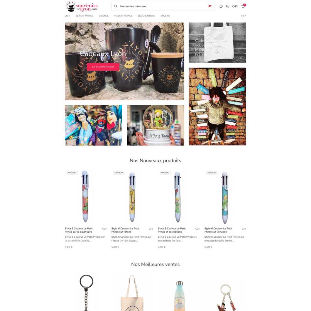 creation boutique Prestashop souvenirsdelyon.com par studio-imagissime