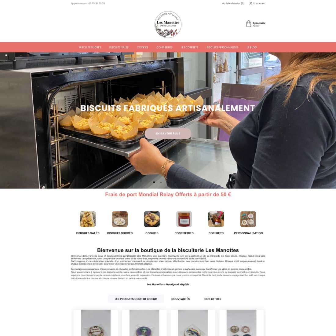 Création de site internet et de boutique en ligne prestashop lesmanottes.com par studio-imagissime.com